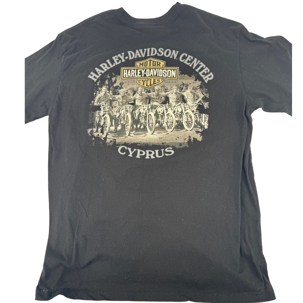 Harley-Davidson T-Shirt Cyprus Mens XL Black Eagle Center‎ 2015 Graphic Tee USA